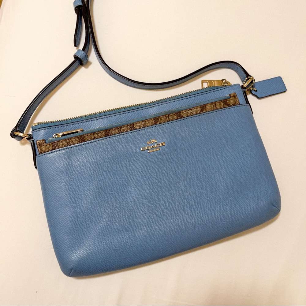 Coach blue crossbody bag